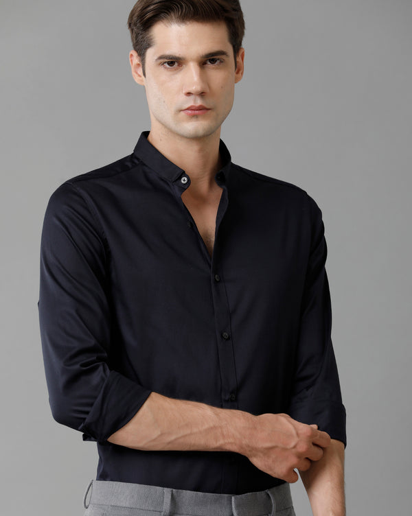 Men's Navy Cotton Stretch Shirt