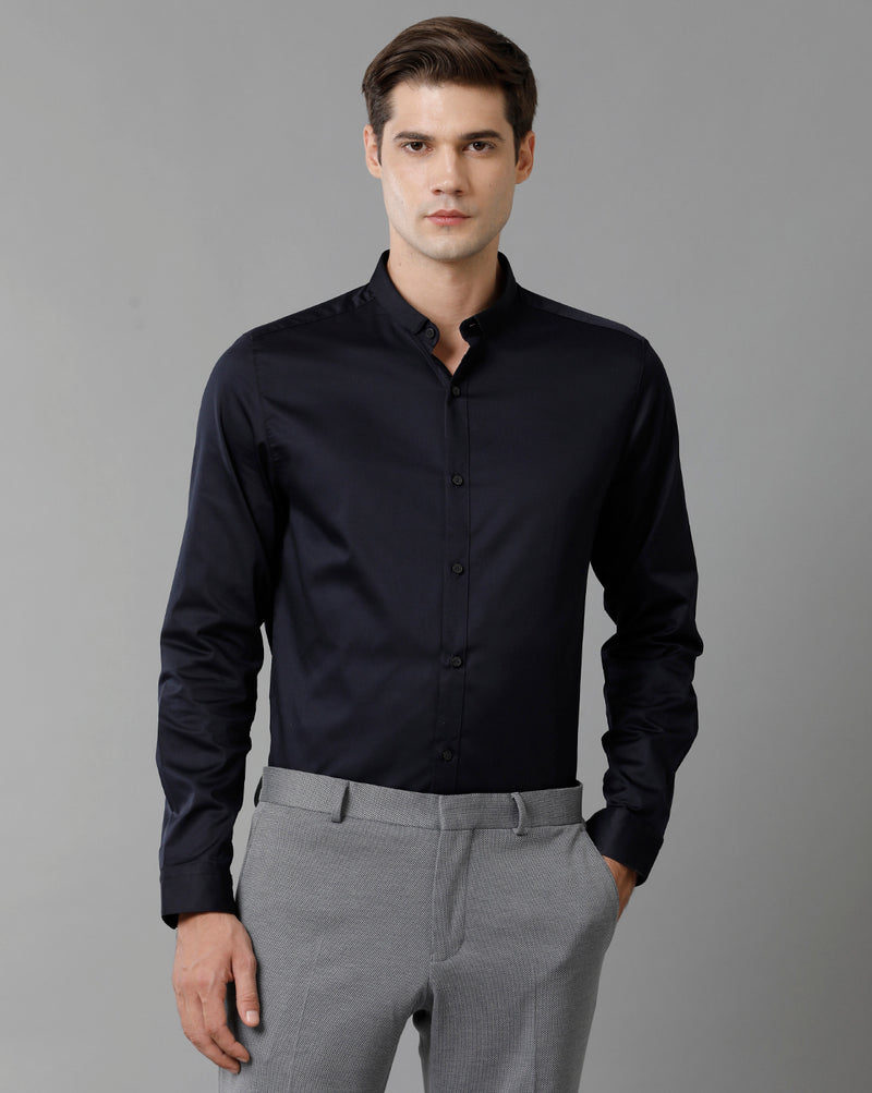 Men's Navy Cotton Stretch Shirt