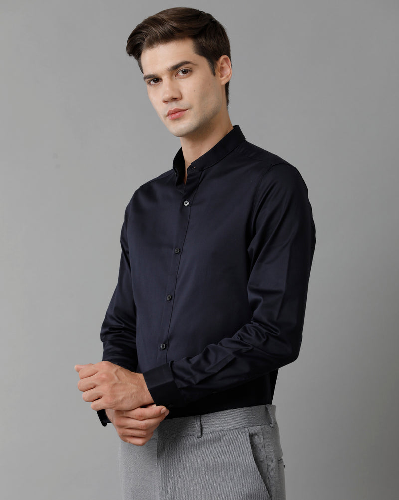 Men's Navy Cotton Stretch Shirt
