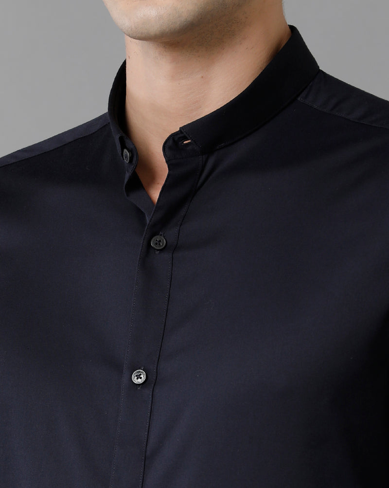 Men's Navy Cotton Stretch Shirt