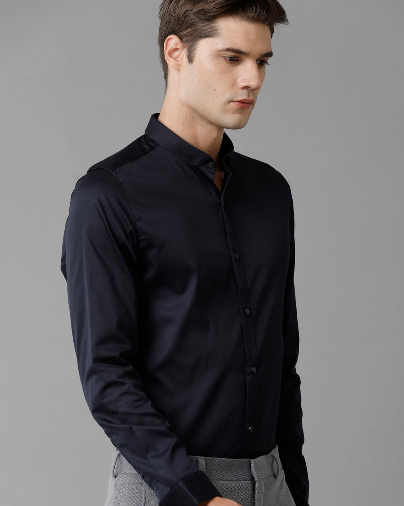 Men's Navy Cotton Stretch Shirt