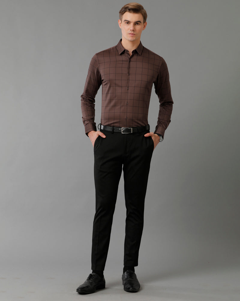 Men's Brown Stripped Shirt