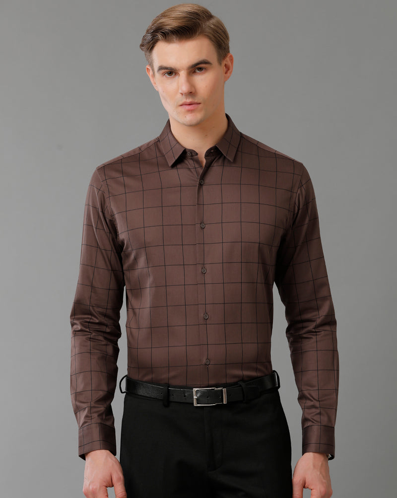 Men's Brown Stripped Shirt