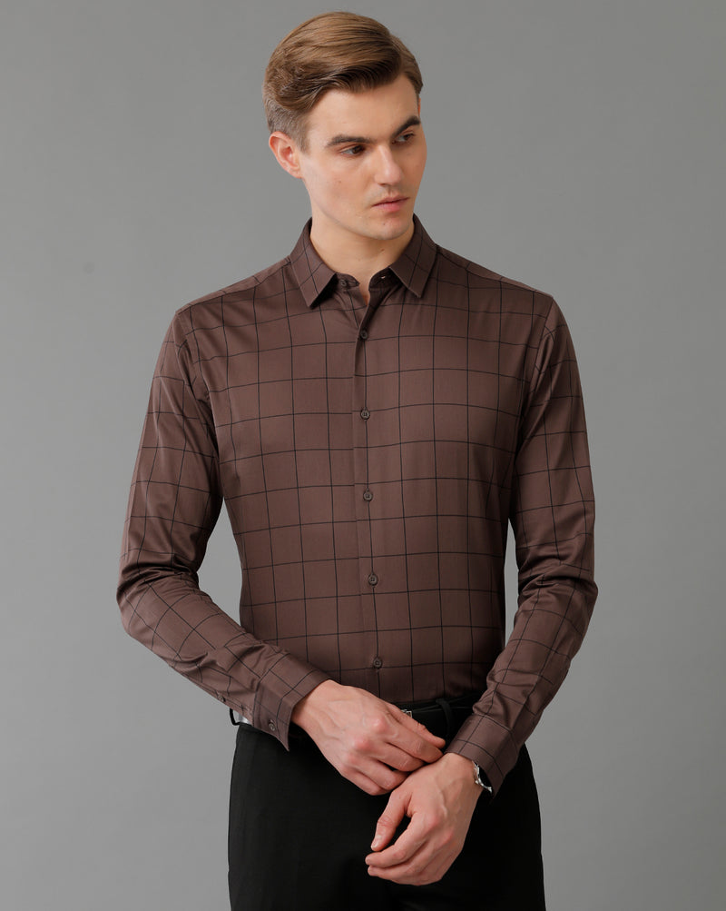 Men's Brown Stripped Shirt