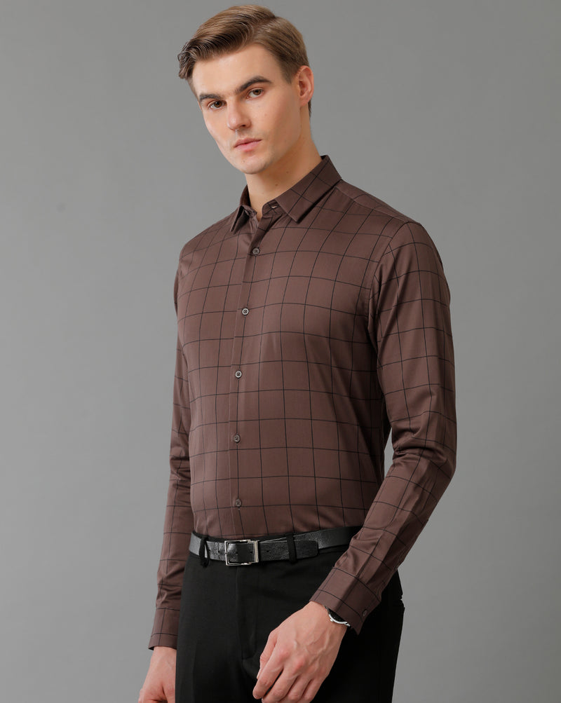 Men's Brown Stripped Shirt