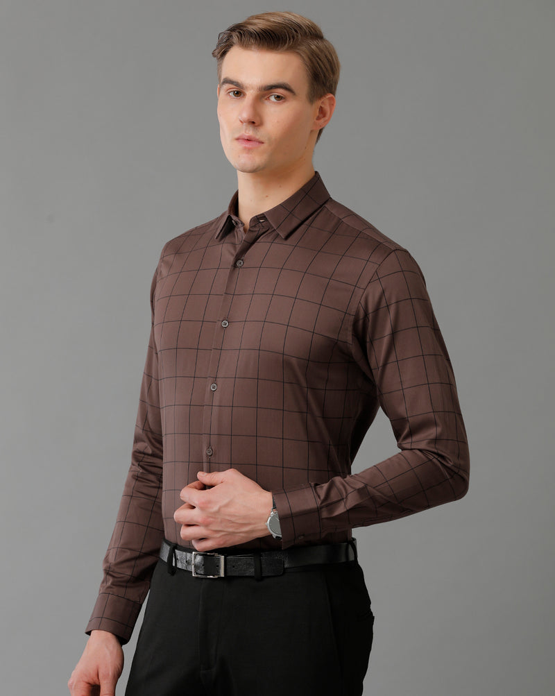 Men's Brown Stripped Shirt