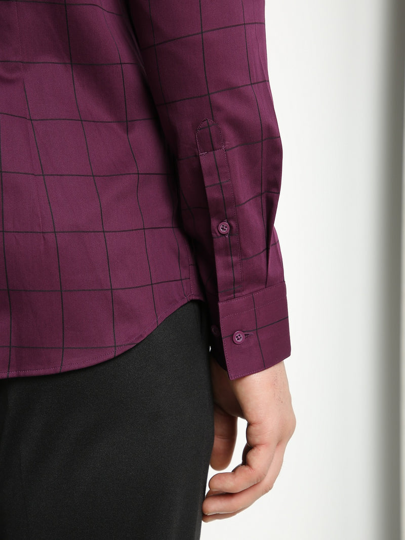 Men's Wine Checks Shirt