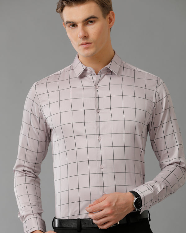 Men's Orchid Hush Checkered Cotton Stretch Shirt