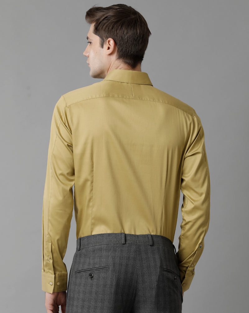 Men's Khaki Cotton Stretch Shirt