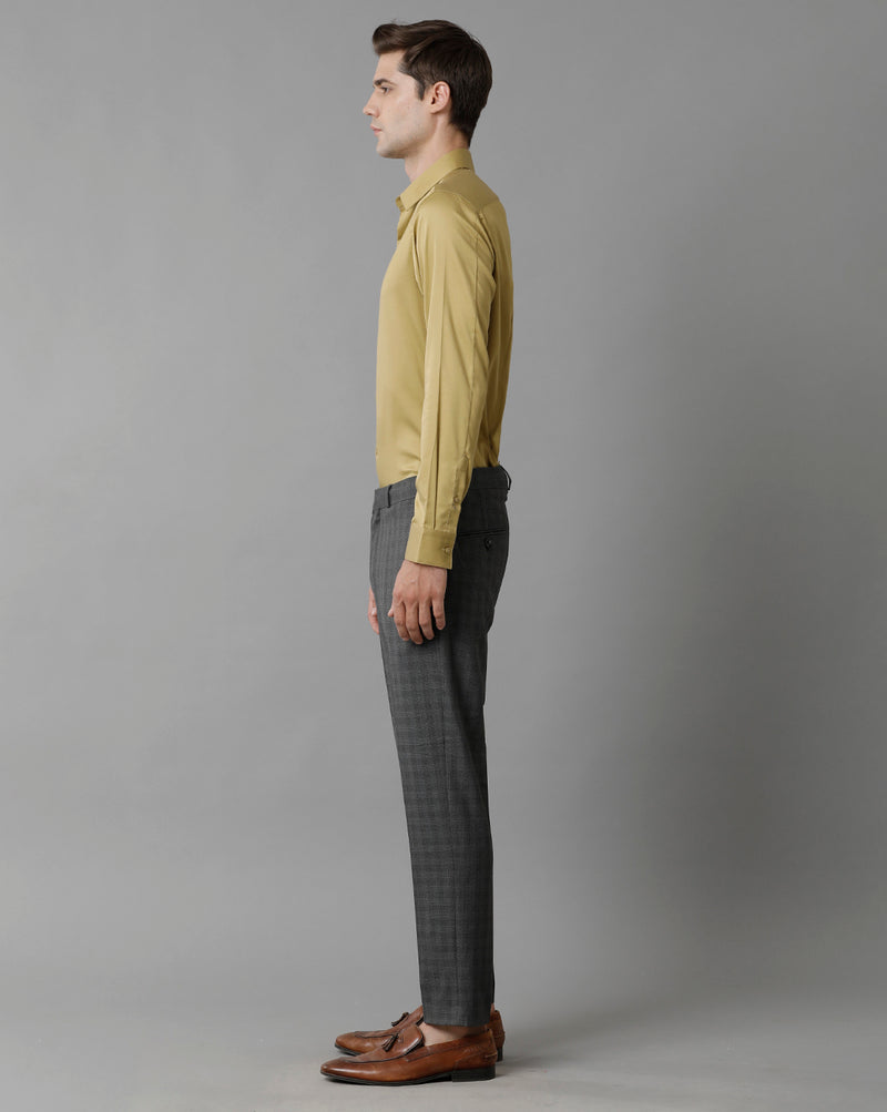 Men's Khaki Cotton Stretch Shirt