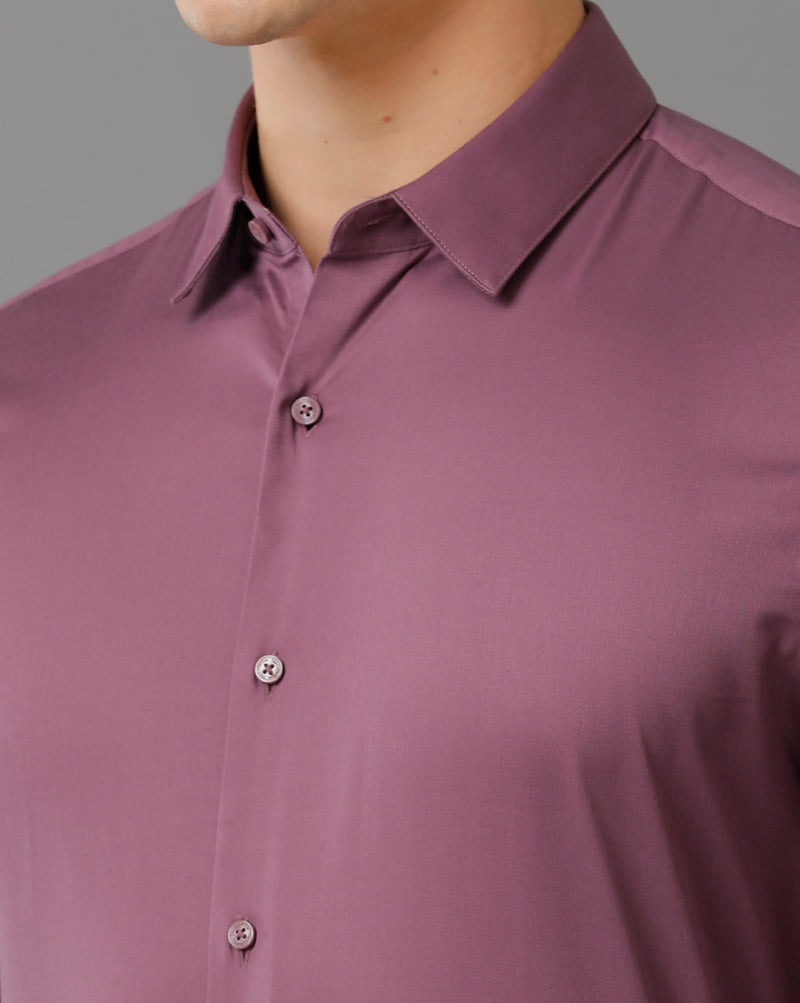 Men's Purple Cotton Stretch Shirt
