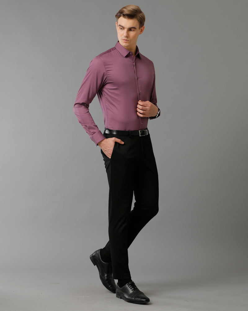 Men's Purple Cotton Stretch Shirt