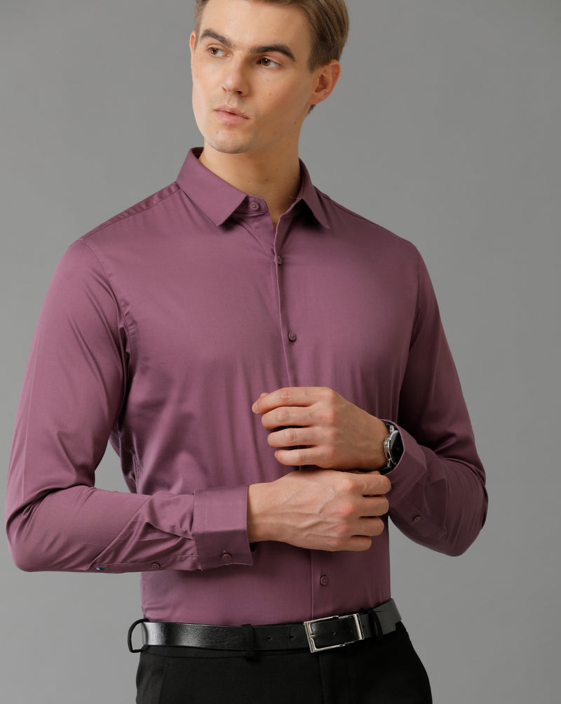 Men's Purple Cotton Stretch Shirt