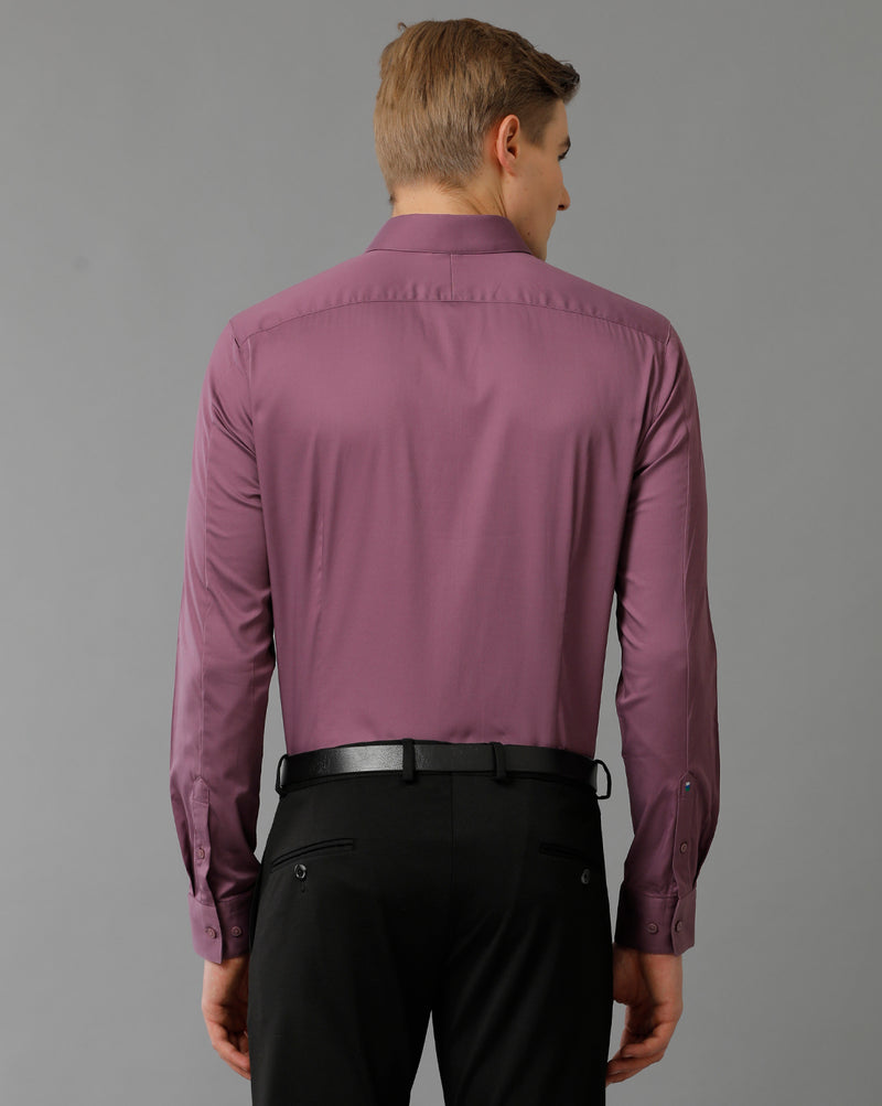 Men's Purple Cotton Stretch Shirt