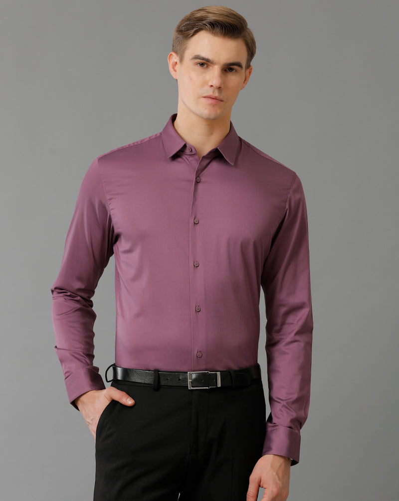 Men's Purple Cotton Stretch Shirt