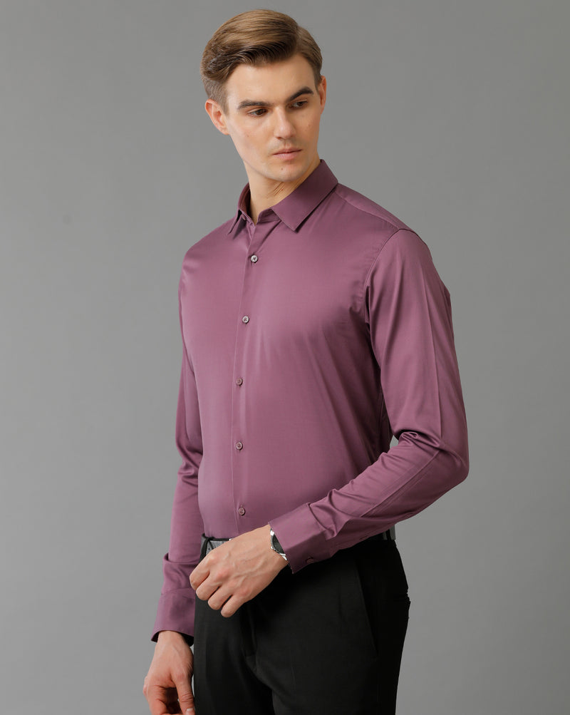 Men's Purple Cotton Stretch Shirt