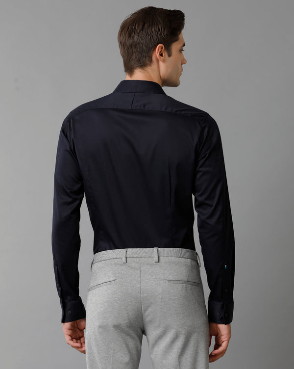 Men's Navy Cotton Stretch Shirt
