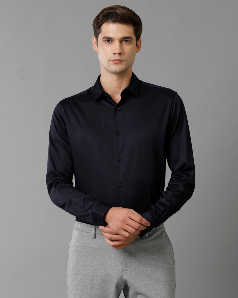 Men's Navy Cotton Stretch Shirt