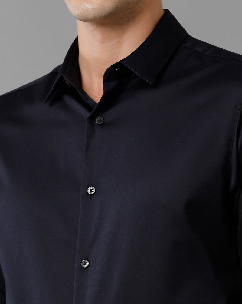 Men's Navy Cotton Stretch Shirt