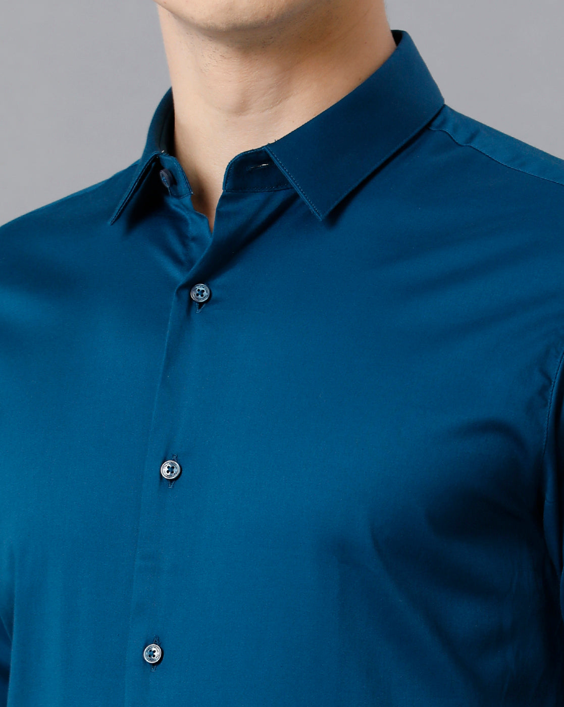 Men's Poseidon Blue Cotton Stretch Shirt