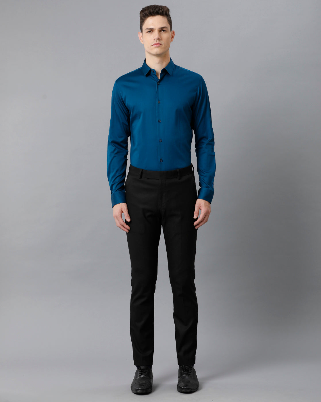 Men's Poseidon Blue Cotton Stretch Shirt