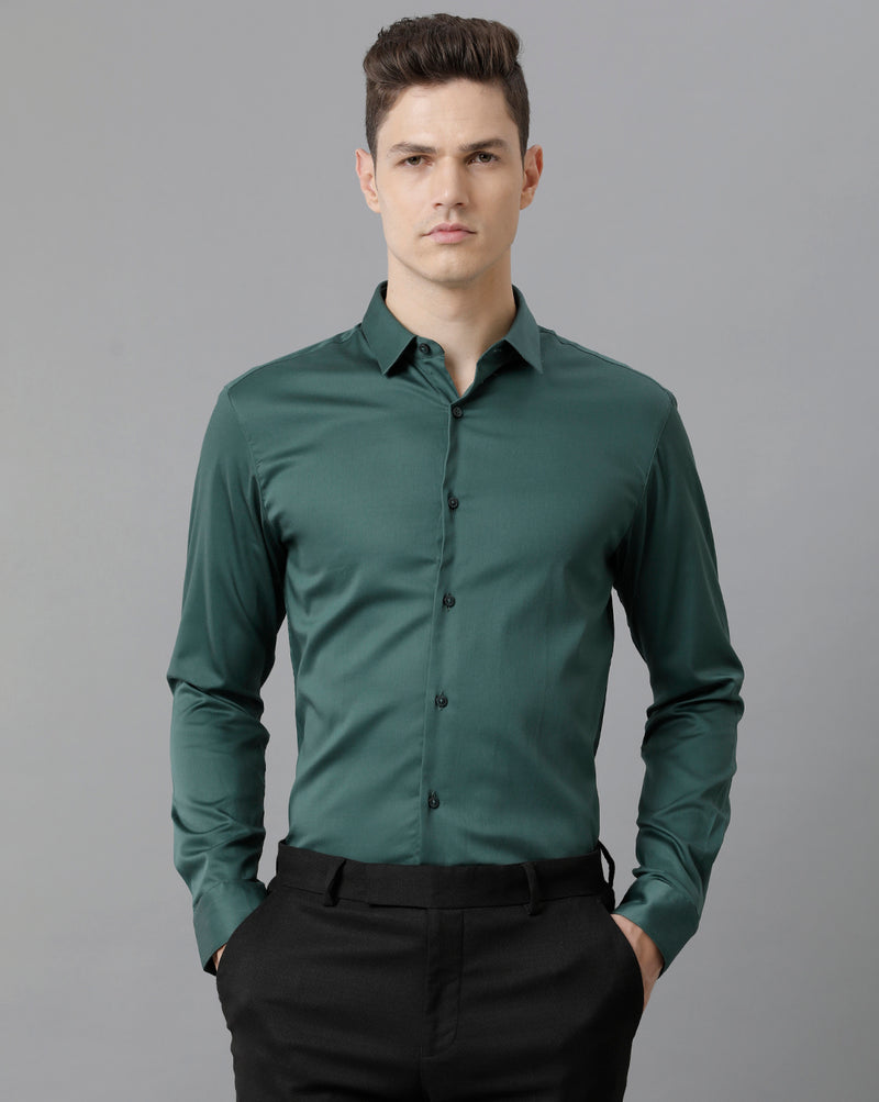Men's Bistro Green Cotton Stretch Shirt