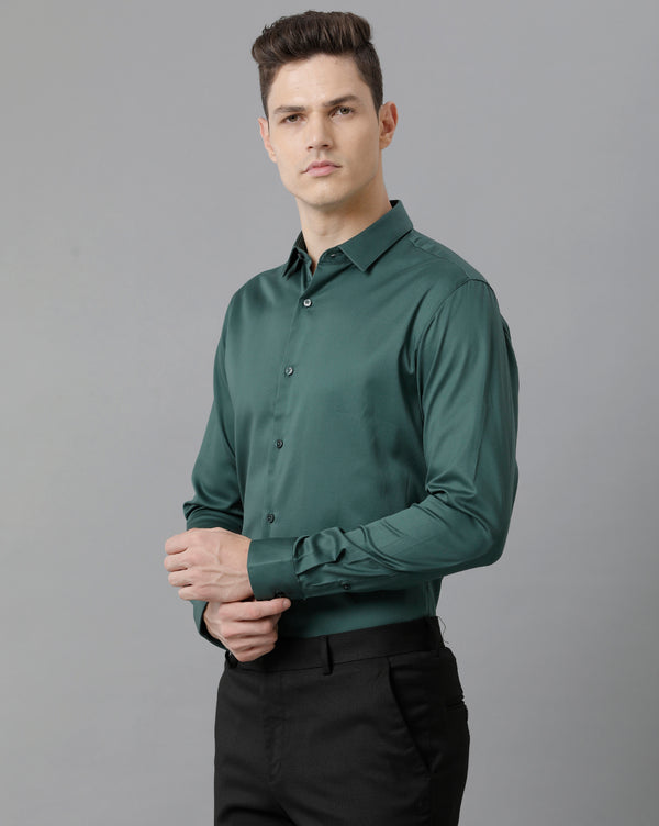 Men's Bistro Green Cotton Stretch Shirt