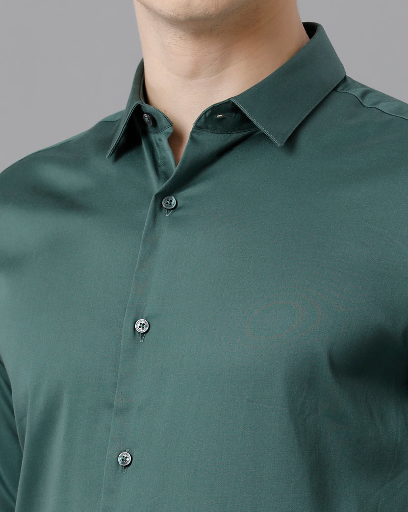 Men's Bistro Green Cotton Stretch Shirt