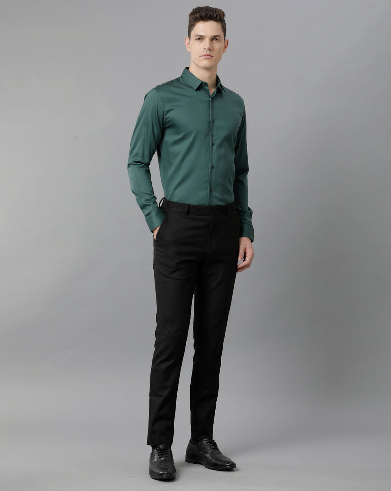 Men's Bistro Green Cotton Stretch Shirt