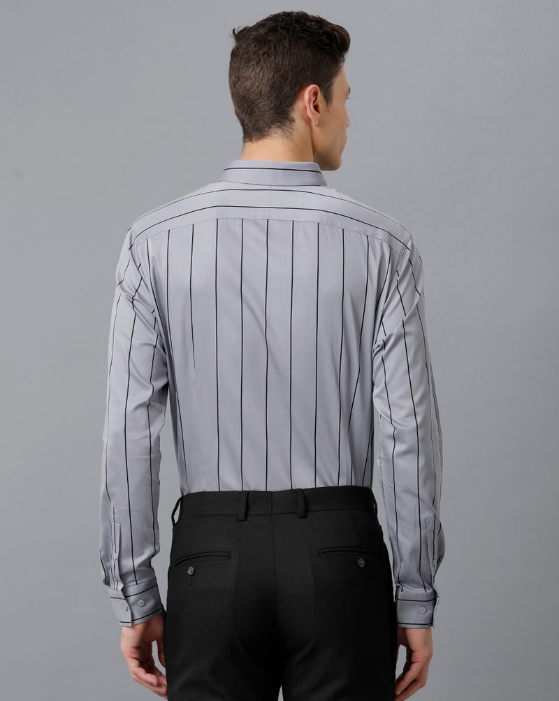 Men's Grey Cotton Stretch Shirt