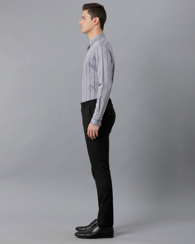 Men's Grey Cotton Stretch Shirt