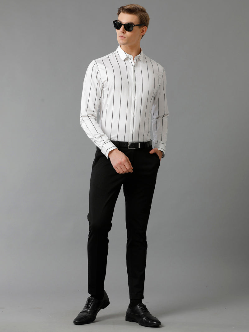 Men's White Stripped Shirt