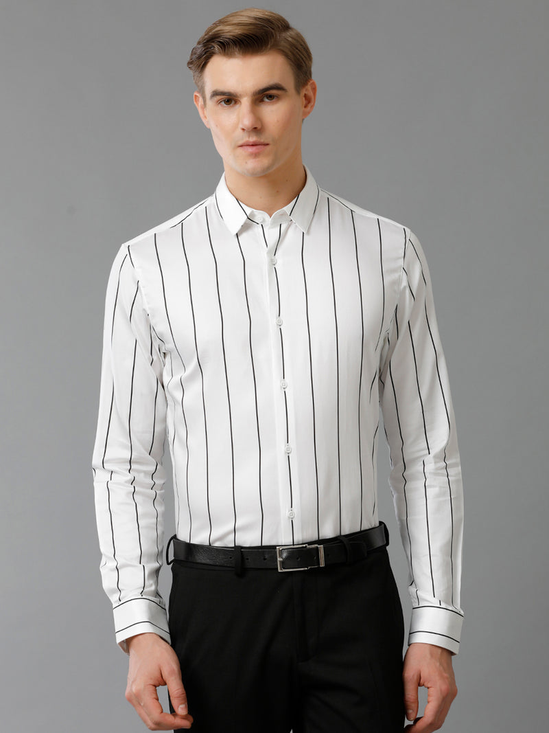 Men's White Stripped Shirt