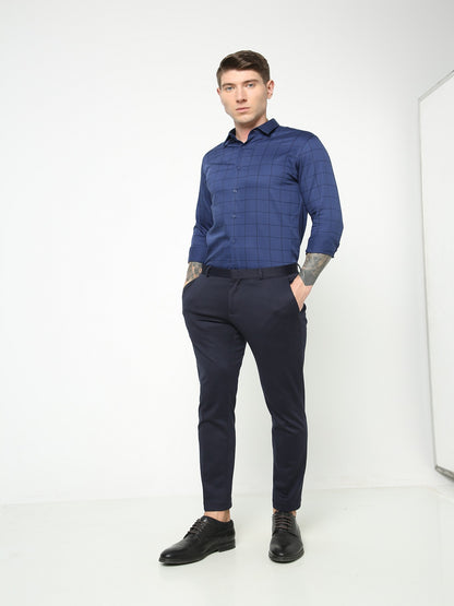 Navy Knitted Stretch Men&