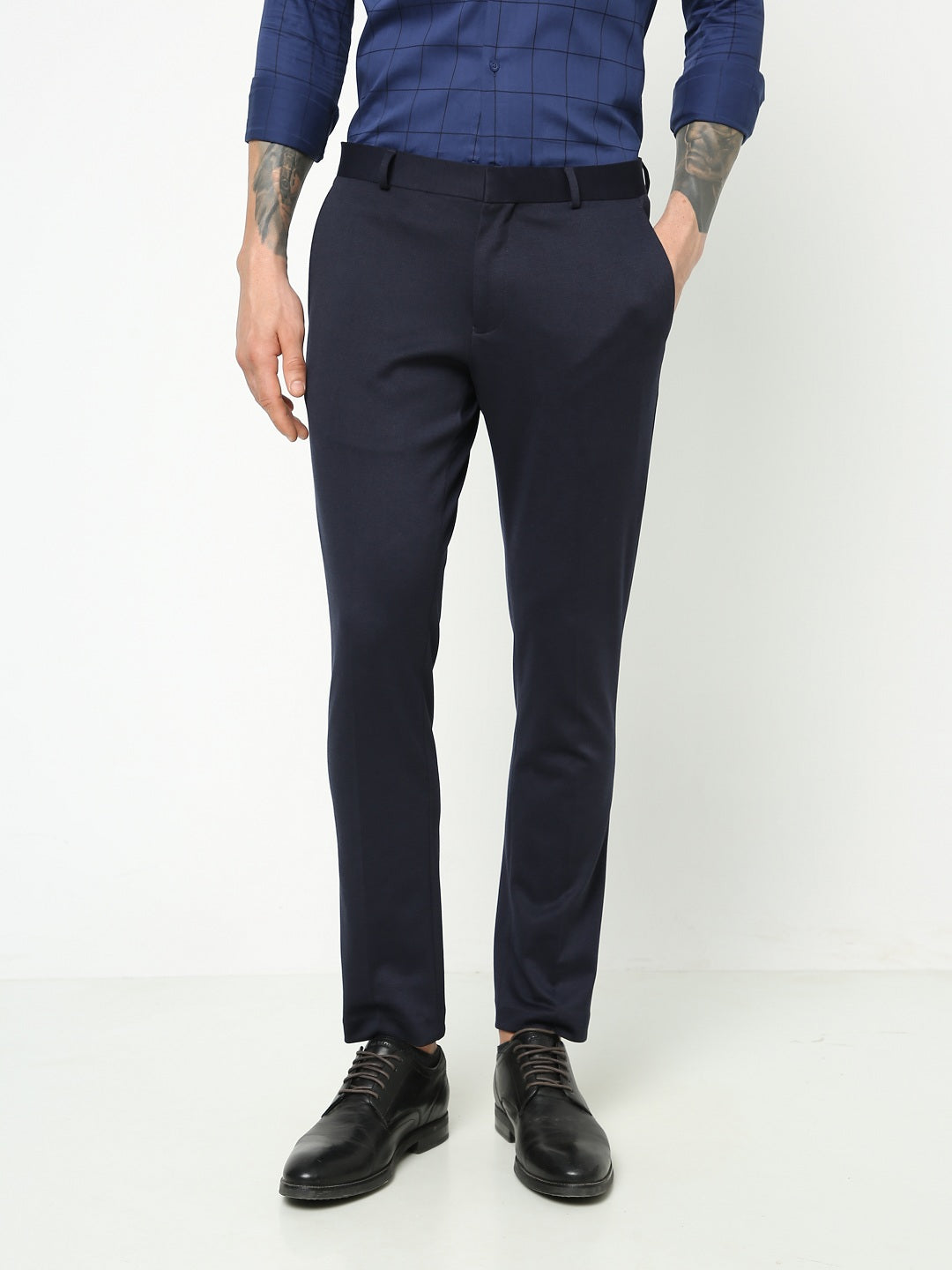 Navy Knitted Stretch Men&