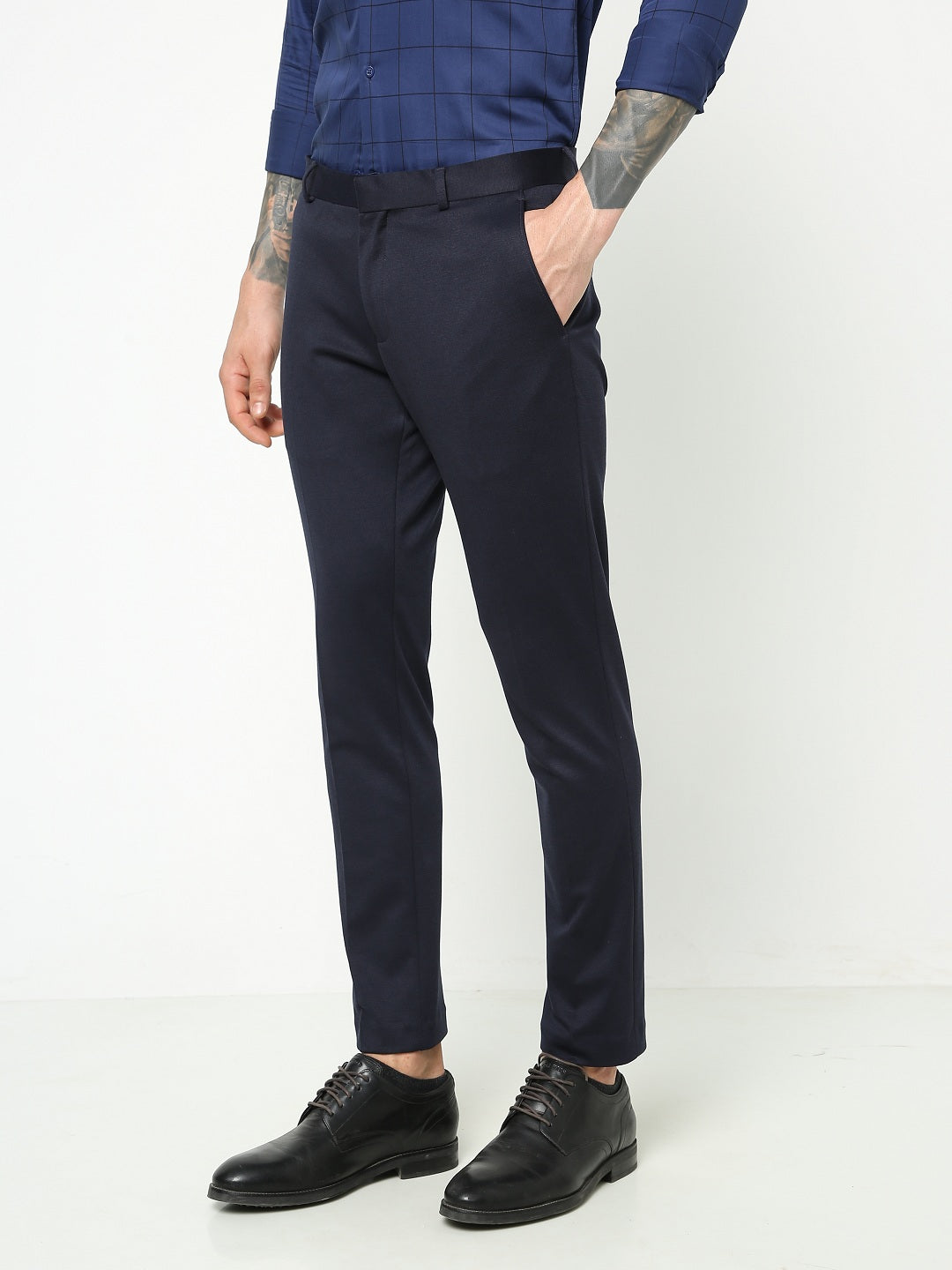 Navy Knitted Stretch Men&