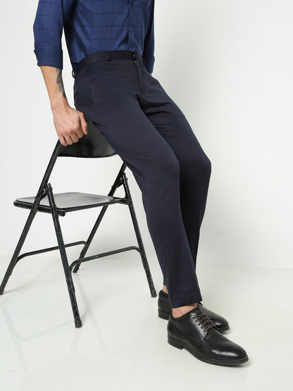 Navy Knitted Stretch Men&