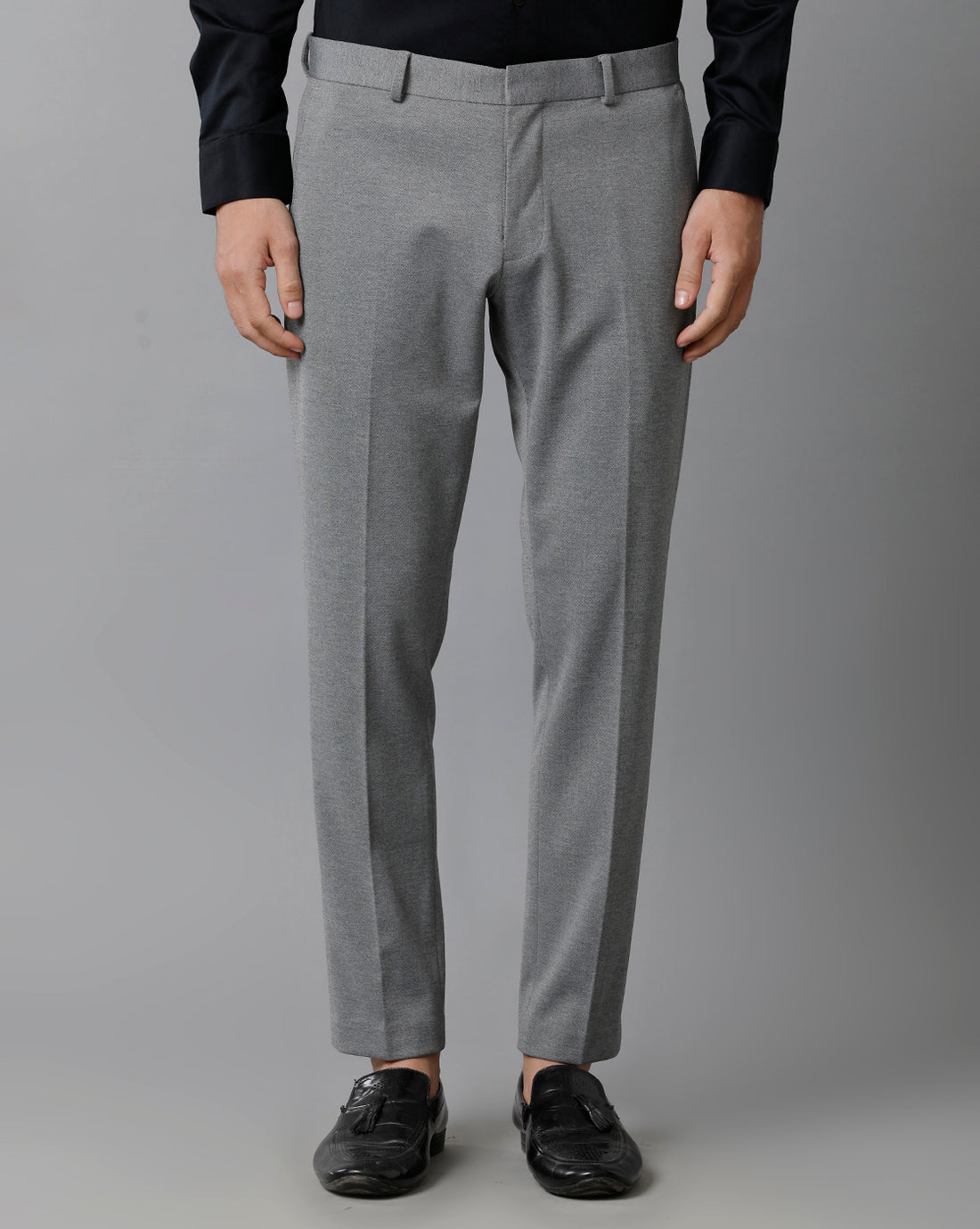 Grey Melange Knitted Stretch Men&