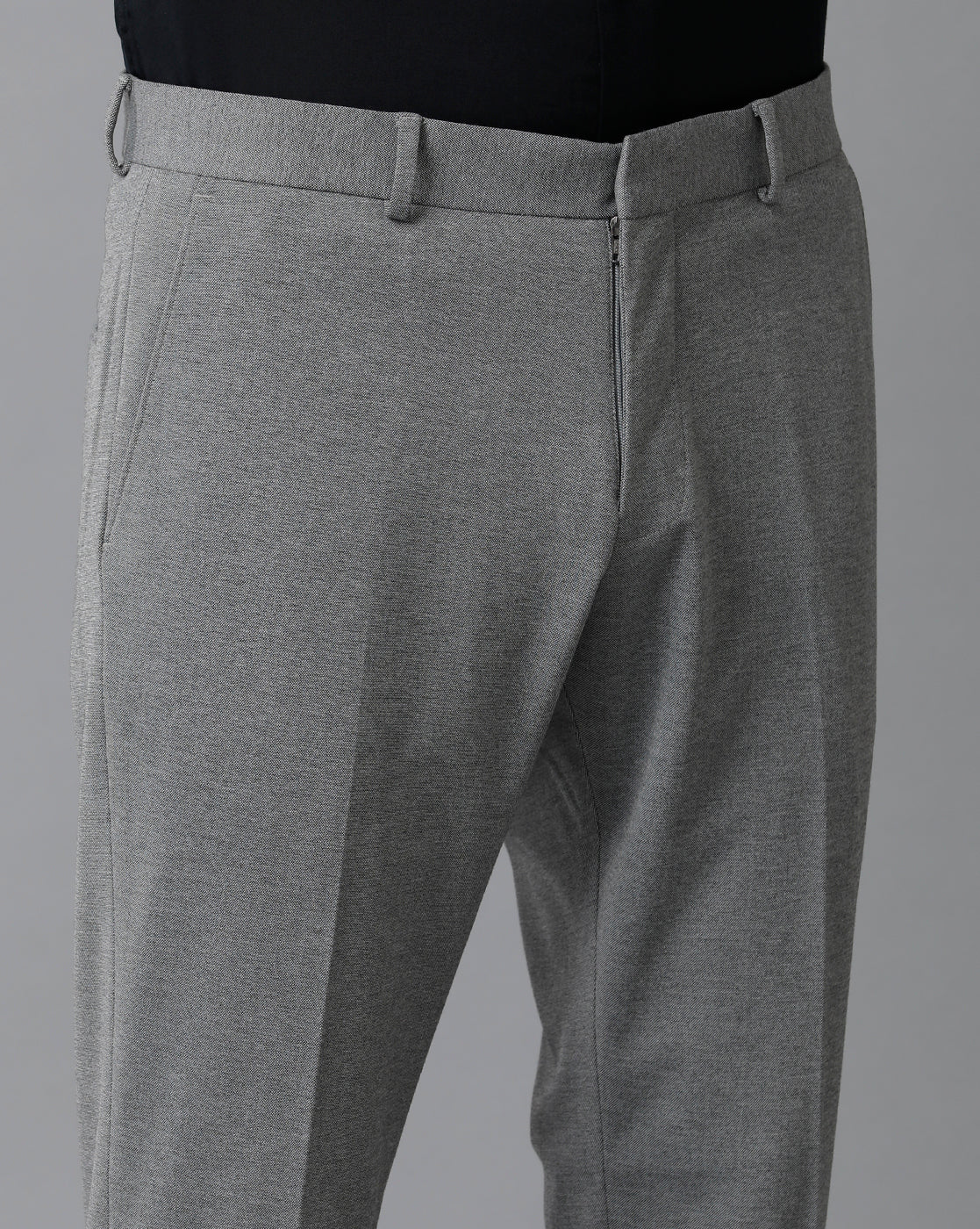 Grey Melange Knitted Stretch Men&