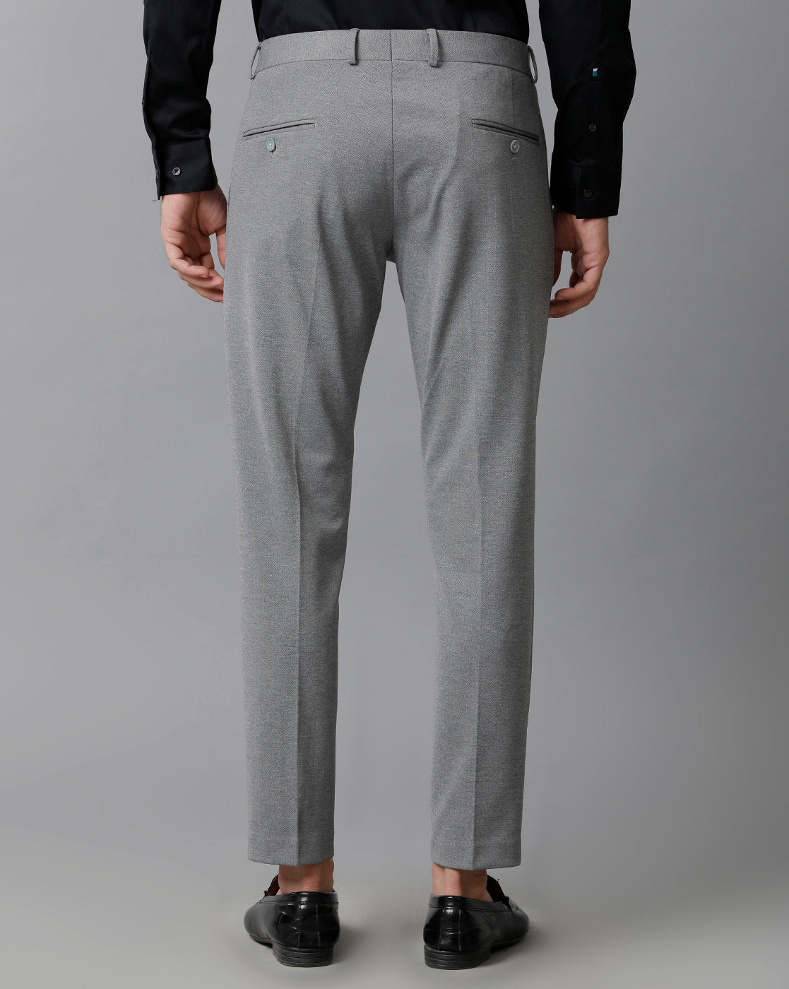 Grey Melange Knitted Stretch Men&