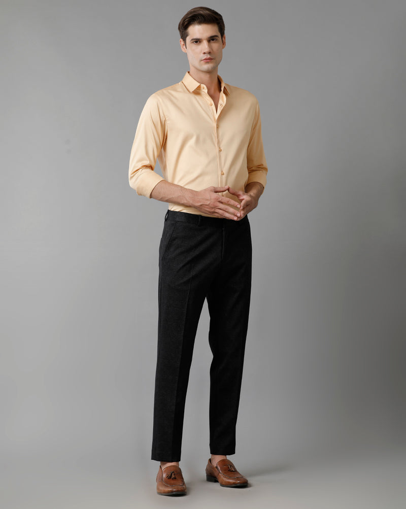 Black Check Knitted Stretch Men's Trouser