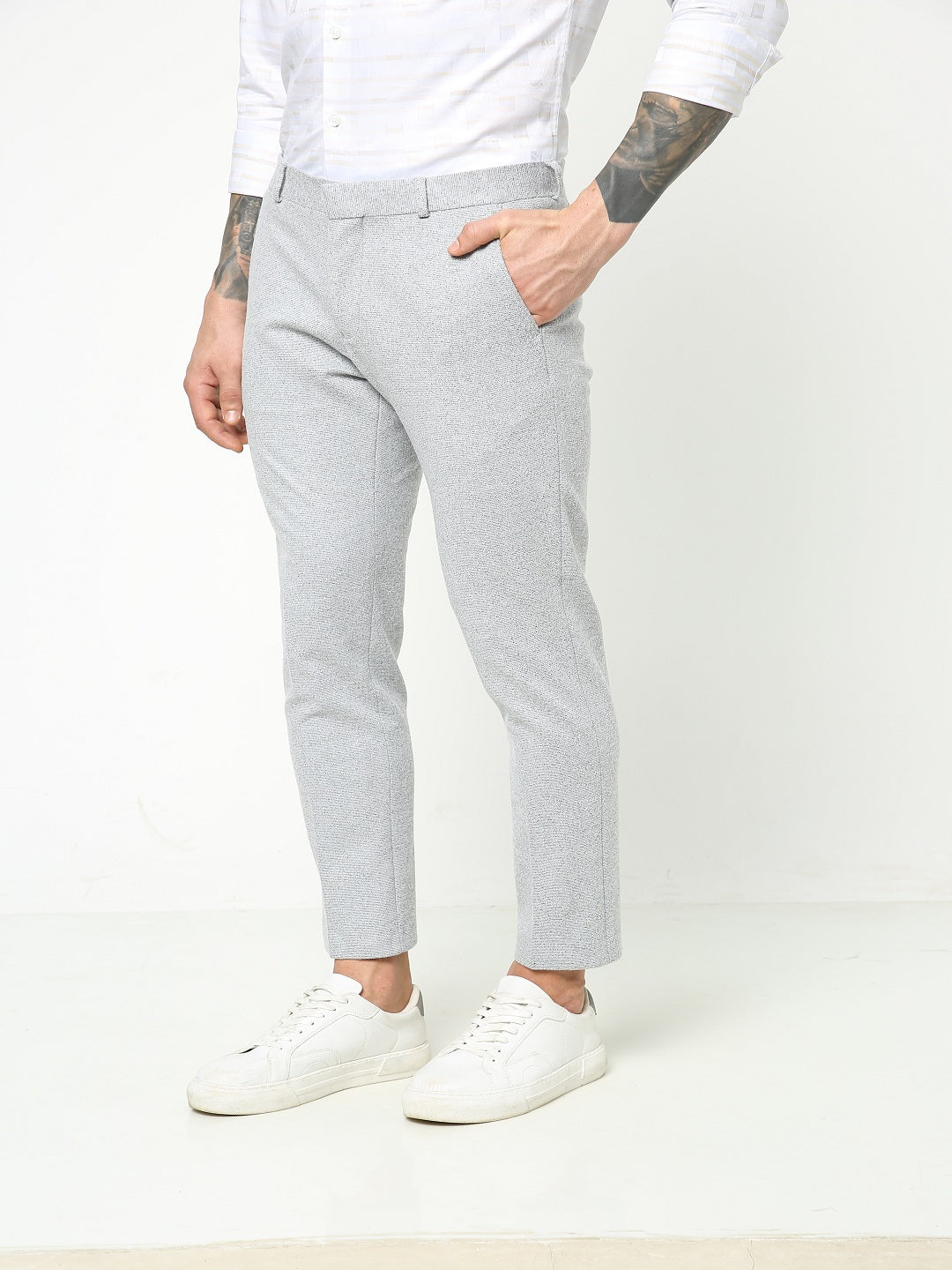 Grey Knitted Stretch Men&