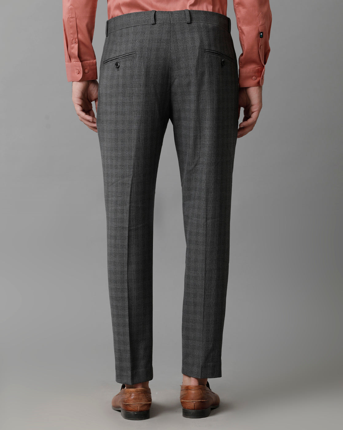 Charcoal Check Knitted Stretch Men&