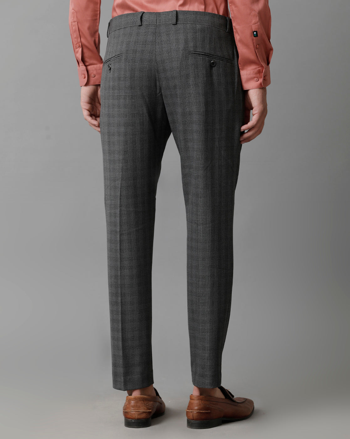 Charcoal Check Knitted Stretch Men&