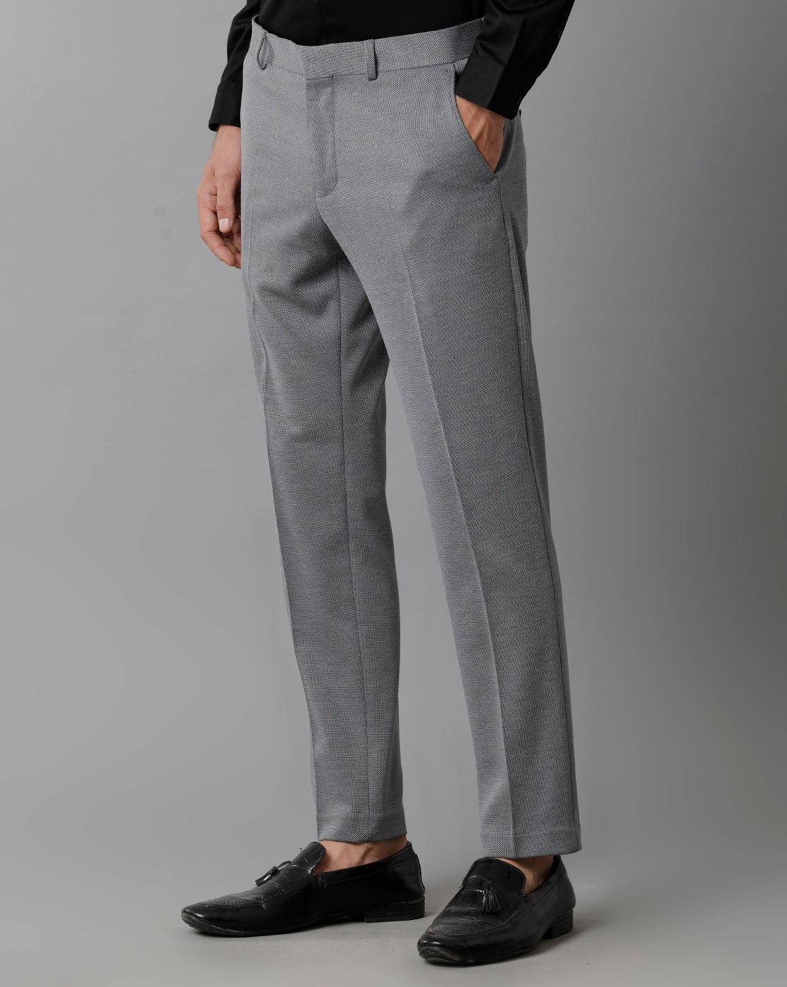 Grey Knitted Stretch Men&