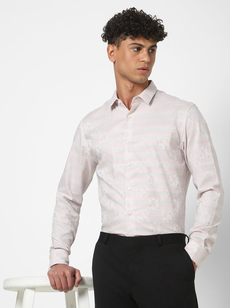Men's Light Pink Multicolor Printed Shirt