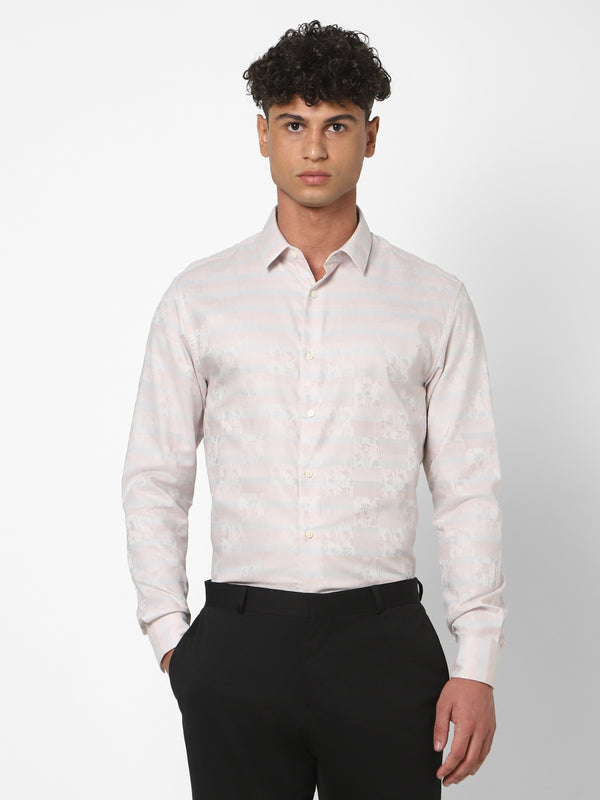 Men's Light Pink Multicolor Printed Shirt