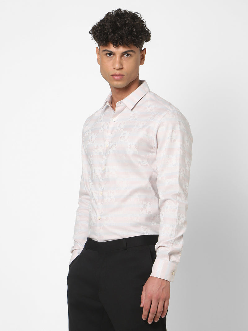 Men's Light Pink Multicolor Printed Shirt