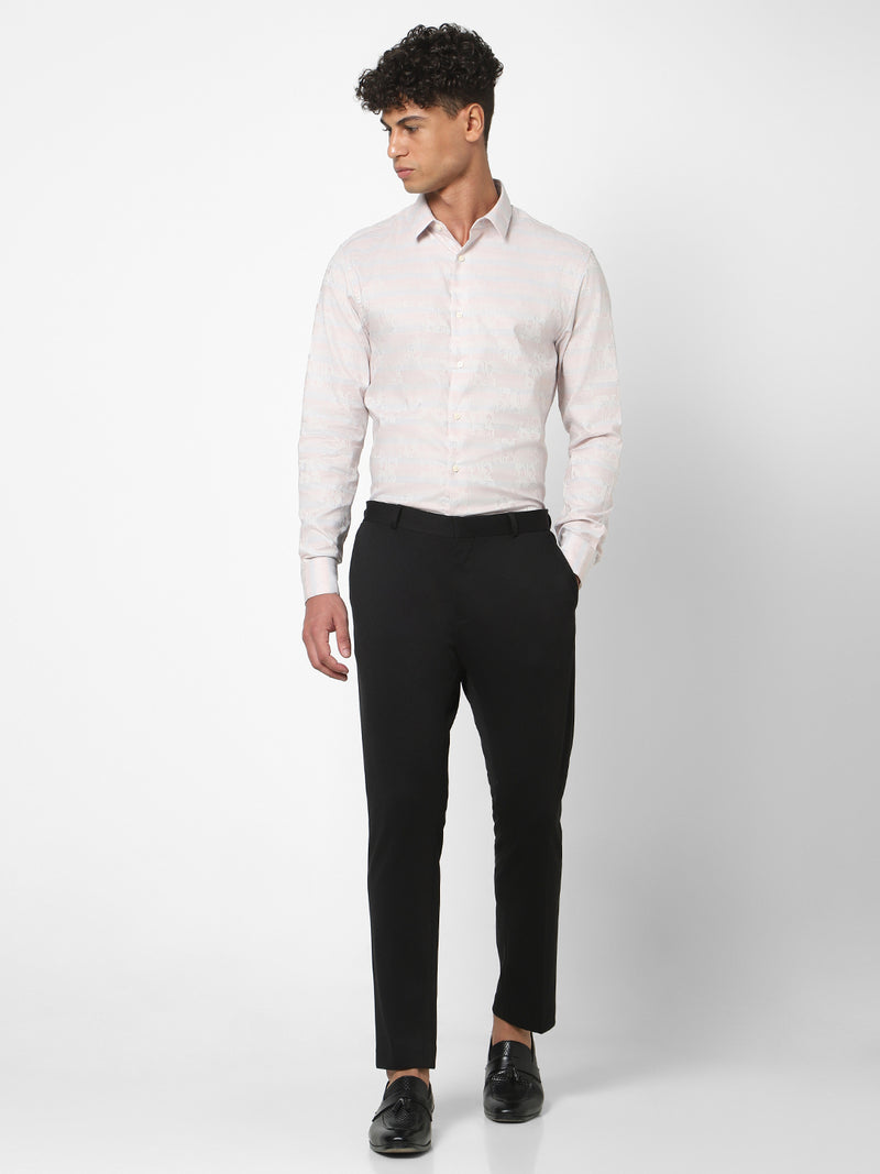 Men's Light Pink Multicolor Printed Shirt