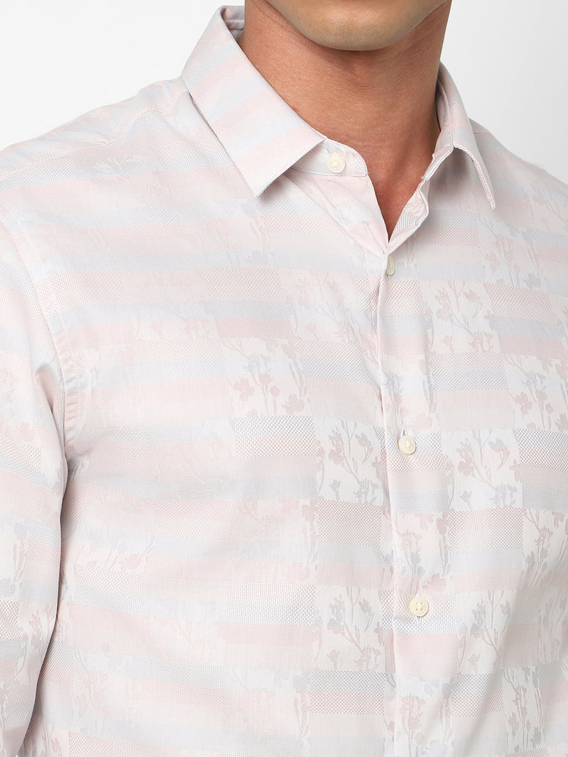 Men's Light Pink Multicolor Printed Shirt
